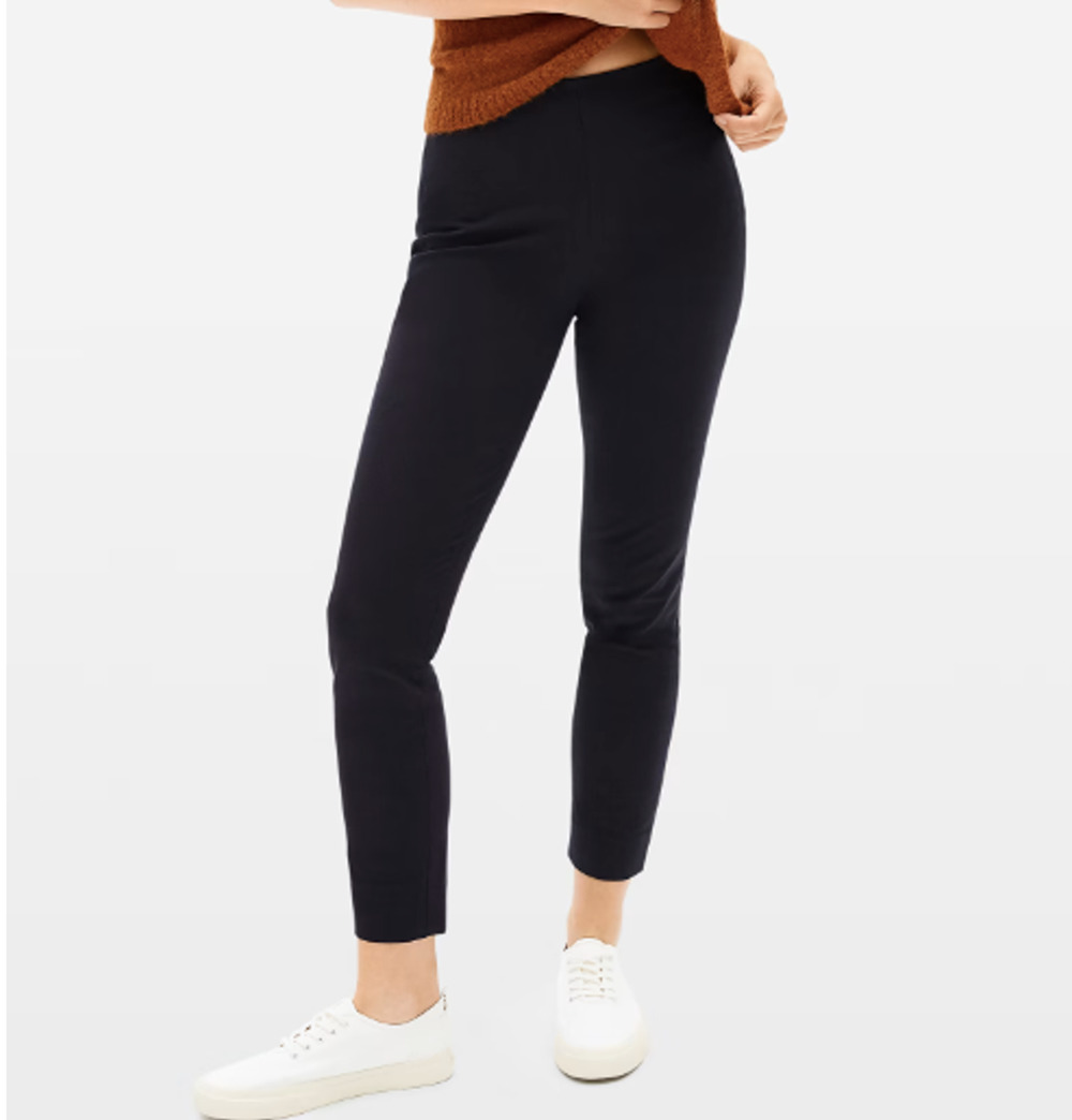 Everlane Womens Side-Zip Work Pants Size 4 Black Stretch Cotton Slim Ankle NWT